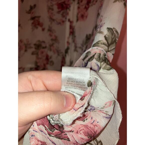 Fang babydoll tiered floral boho sheer tank top size XL - Picture 5 of 7